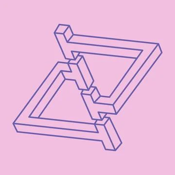 Impossible shapes. Sacred geometry. Optical illusion pattern. Abstract eternal 스톡 일러스트