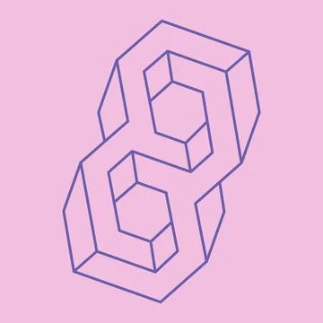 Impossible shapes. Sacred geometry. Optical illusion. Abstract eternal geometric Stock Illustration