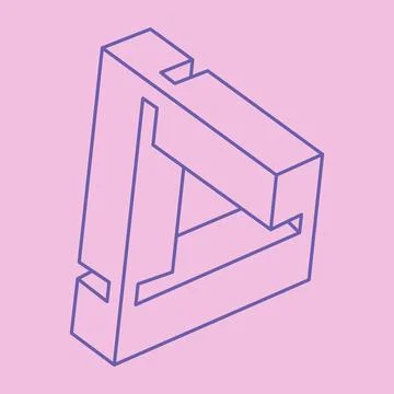 Impossible shapes. Sacred geometry. Optical illusion figures. Abstract eternal Stock Illustration