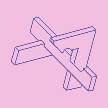Impossible shapes. Sacred geometry. Optical illusion figures. Abstract eternal Stock Illustration