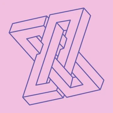 Impossible shapes. Sacred geometry. Optical illusion figures. Abstract eternal Stock Illustration