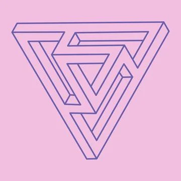 Impossible shapes. Sacred geometry. Optical illusion. Abstract eternal geometric Stock Illustration