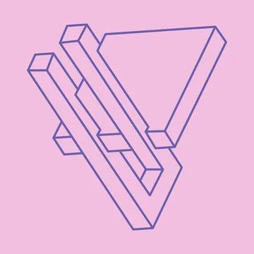 Impossible shapes. Sacred geometry. Optical illusion figure. Abstract eternal Illustrazione stock