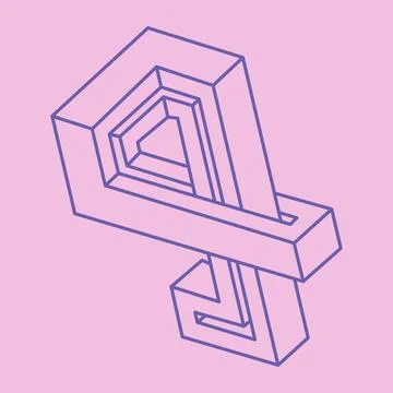 Impossible shapes. Sacred geometry. Optical illusion figure. Abstract eternal Stock Illustration