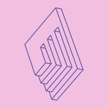 Impossible shapes. Sacred geometry. Optical illusion logo. Abstract eternal Stock Illustration