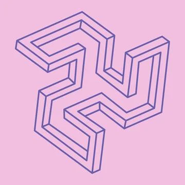 Impossible shapes. Sacred geometry. Optical illusion figures. Abstract eternal Stock Illustration