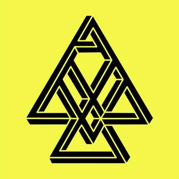 Impossible shapes. Sacred geometry. Optical illusion figure. Abstract eternal Stock Illustration