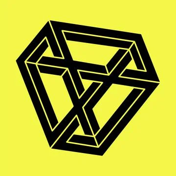 Impossible shapes. Sacred geometry. Optical illusion figures. Abstract eternal Stock Illustration