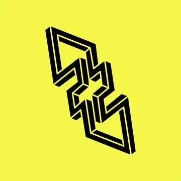 Impossible shapes. Sacred geometry. Optical illusion. Abstract eternal geometric Stock Illustration
