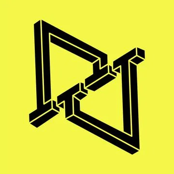 Impossible shapes. Sacred geometry. Optical illusion figure. Abstract eternal Stock Illustration