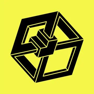Impossible shapes. Sacred geometry. Optical illusion figures. Abstract eternal Stock Illustration