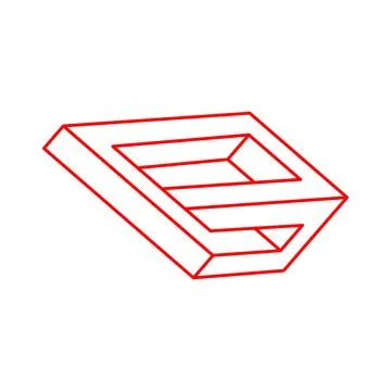 Impossible shapes. Sacred geometry. Optical illusion figure. Logo. Abstract Stock Illustration