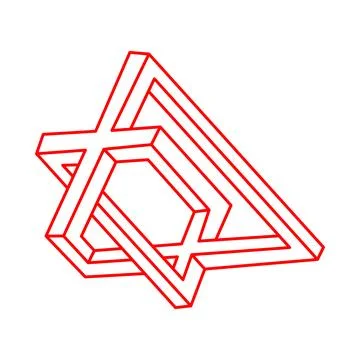 Impossible shapes. Sacred geometry. Optical illusion. Abstract eternal geometric Stock Illustration