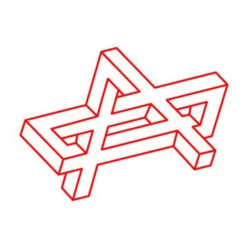 Impossible shapes. Sacred geometry. Optical illusion. Abstract eternal geometric Illustrazione stock
