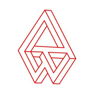 Impossible shapes. Sacred geometry. Optical illusion figure. Abstract eternal Stock Illustration