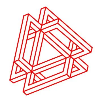 Impossible shapes. Sacred geometry. Optical illusion. Logo. Abstract eternal Stock Illustration