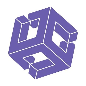 Impossible shapes. Sacred geometry. Optical illusion. Abstract eternal geometric Stock Illustration