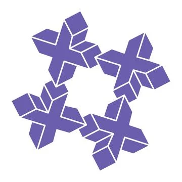 Impossible shapes. Sacred geometry. Optical illusion figure. Abstract eternal Stock Illustration