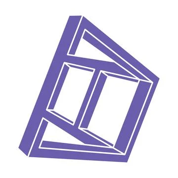 Impossible shapes. Sacred geometry. Optical illusion figure. Abstract eternal Stock Illustration