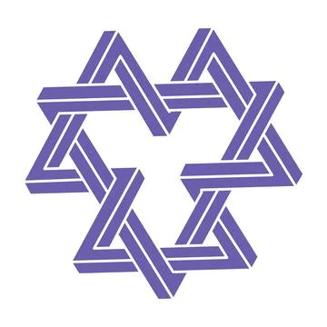 Impossible shapes. Sacred geometry. Optical illusion. Abstract eternal geometric Stock Illustration