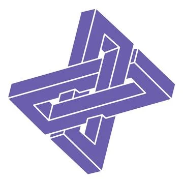 Impossible shapes. Sacred geometry. Optical illusion. Abstract eternal geometric Stock Illustration