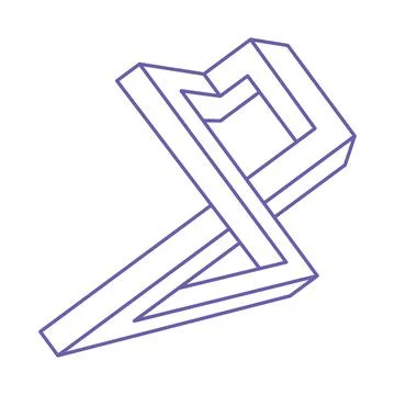 Impossible shapes. Sacred geometry. Optical illusion. Abstract eternal geometric Stock Illustration