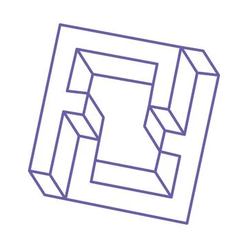 Impossible shapes. Sacred geometry. Optical illusion. Abstract eternal geometric Illustrazione stock
