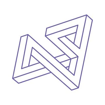 Impossible shapes. Sacred geometry. Optical illusion figure. Abstract eternal Stock Illustration