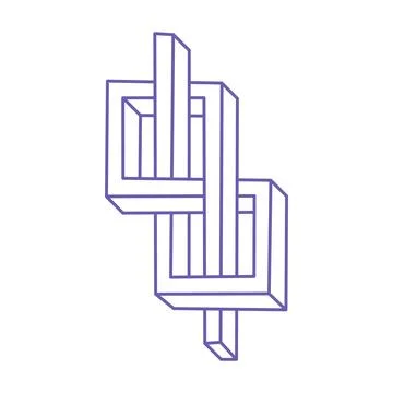 Impossible shapes. Sacred geometry. Optical illusion. Abstract eternal geometric Stock Illustration