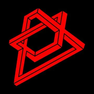 Impossible shapes. Sacred geometry. Optical illusion figure. Abstract eternal Stock Illustration