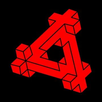 Impossible shapes. Sacred geometry. Optical illusion modern logo. Abstract Illustrazione stock