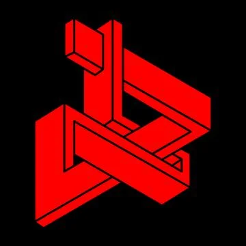 Impossible shapes. Sacred geometry. Optical illusion. Abstract eternal geometric Illustrazione stock