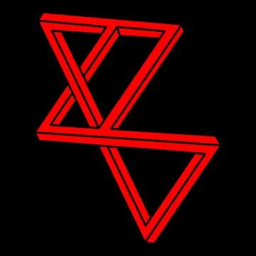 Impossible shapes. Sacred geometry. Optical illusion logo. Abstract eternal Illustrazione stock
