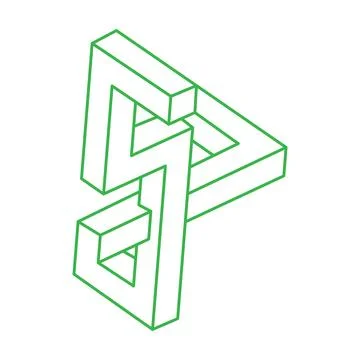 Impossible shapes. Sacred geometry. Optical illusion figures. Abstract eternal Illustrazione stock
