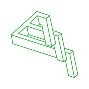 Impossible shapes. Sacred geometry. Optical illusion. Abstract eternal geometric Stock Illustration