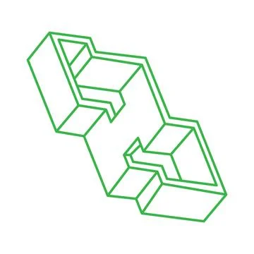Impossible shapes. Sacred geometry. Optical illusion logo. Abstract eternal Stock Illustration
