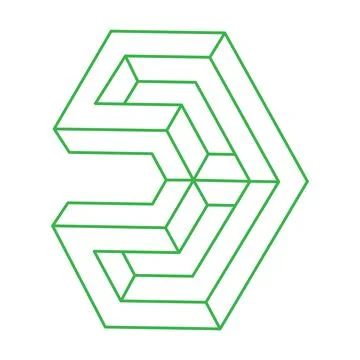 Impossible shapes. Sacred geometry. Optical illusion. Abstract eternal geometric Stock Illustration