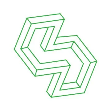 Impossible shapes. Sacred geometry. Optical illusion figures. Abstract eternal Stock Illustration