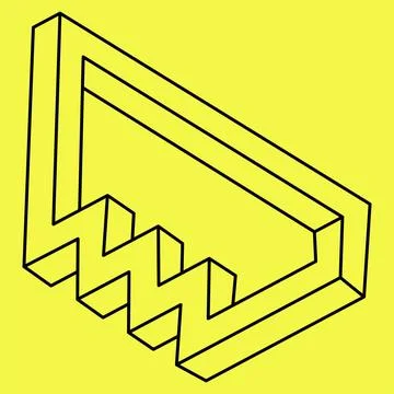 Impossible shapes. Sacred geometry. Optical illusion. Abstract eternal geometric Stock Illustration