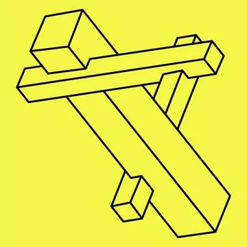 Impossible shapes. Sacred geometry. Optical illusion figure. Abstract eternal Stock Illustration