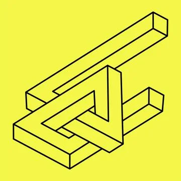 Impossible shapes. Sacred geometry. Optical illusion. Abstract eternal geometric Stock Illustration