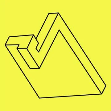 Impossible shapes. Sacred geometry. Optical illusion shape. Abstract eternal Stock Illustration