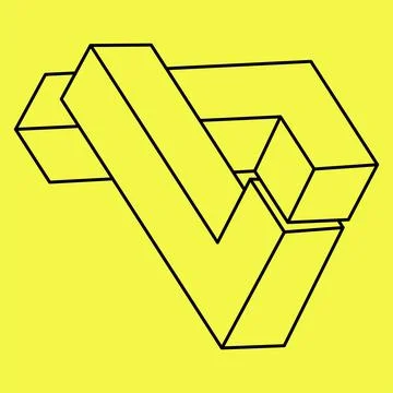 Impossible shapes. Sacred geometry. Optical illusion. Abstract eternal geometric Stock Illustration