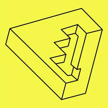 Impossible shapes. Sacred geometry. Optical illusion. Abstract eternal geometric Stock Illustration