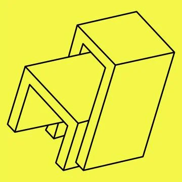 Impossible shapes. Sacred geometry. Optical illusion shape. Abstract eternal Stock Illustration