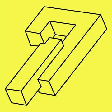 Impossible shapes. Sacred geometry. Optical illusion. Abstract eternal geometric Stock Illustration