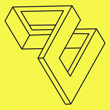 Impossible shapes. Sacred geometry. Optical illusion figure. Abstract eternal Stock Illustration