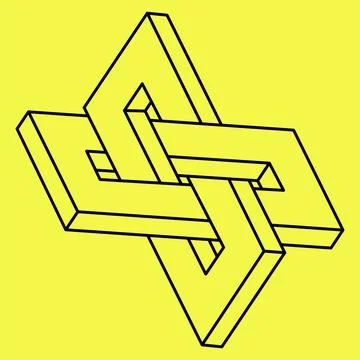 Impossible shapes. Sacred geometry. Optical illusion. Abstract eternal geometric Stock Illustration
