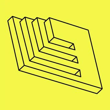 Impossible shapes. Sacred geometry. Optical illusion. Abstract eternal geometric Stock Illustration