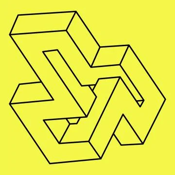 Impossible shapes. Sacred geometry. Optical illusion shape. Abstract eternal Stock Illustration